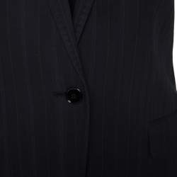 Pre Owned بليزر دولتشي أند غابانا زر واحد قطن مخطط أسود M