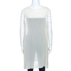 Pre Owned Dolce & Gabbana Vintage Cream Sheer Tunic Top M