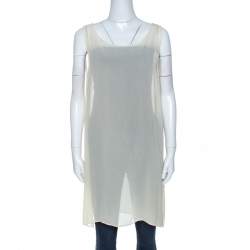 Pre Owned Dolce & Gabbana Vintage Cream Sheer Tunic Top M