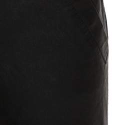 Pre Owned D&G Black Lamb Leather Paneled Skinny Trousers M
