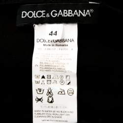 Dolce & Gabbana Black Knit Lace Trim Detail Mini Dress M