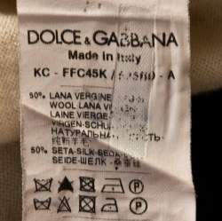 Dolce & Gabbana Cream Lemon Print Silk Wool Cardigan M