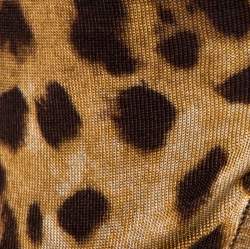 مملوكة مسبقًا كارديغان دولتشي أند غابانا رباط تريكو مطبوع نقشة الفهد M