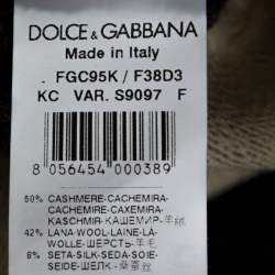 Pre Owned Dolce & Gabbana Grey Floral Jacquard Panelled Wool Cardigan S