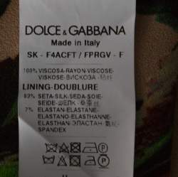 مملوكة مسبقًا Dolce & Gabbana Beige Rose Print Crepe Flounce Skirt S