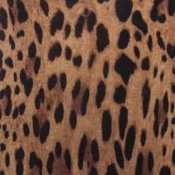 Pre Owned فستان دولتشي أند غابانا تريكو نقشة الفهد بني مجسم مقاس صغير (سمول)