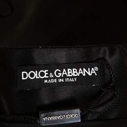 Pre Owned Dolce & Gabbana Black Satin Pencil Skirt L