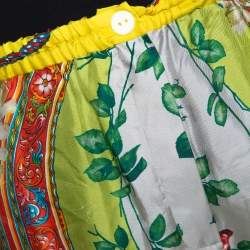 Dolce & Gabbana Multicolor Sicilian Print Silk Shorts M 