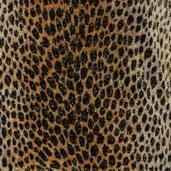 Pre Owned Dolce & Gabbana Leopard Print Lurex Knit Sheer Fitted Top L