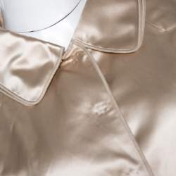 Pre Owned Dolce & Gabanna Beige Silk Satin Cropped Jacket M