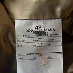 Pre Owned Dolce & Gabanna Beige Silk Satin Cropped Jacket M