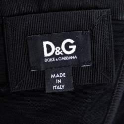 Pre Owned فستان ميني دولتشي أند غابانا دانتيل أسود مكشكش بلا حمالات مقاس متوسط - ميديوم