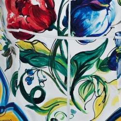 Pre Owned Dolce & Gabbana Multicolor Majolica Print Silk Three Quarter Sleeve Top M