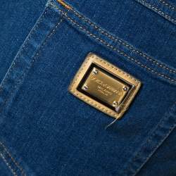 Pre Owned بنطلون جينز دولتشي أند غابانا "أودري" مجسم دنيم أزرق داكن مقاس وسط (ميديوم)