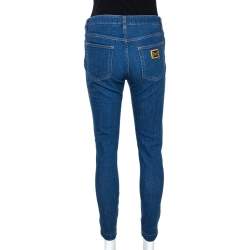 Pre Owned بنطلون جينز دولتشي أند غابانا "أودري" مجسم دنيم أزرق داكن مقاس وسط (ميديوم)