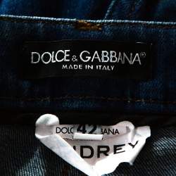 Pre Owned بنطلون جينز دولتشي أند غابانا "أودري" مجسم دنيم أزرق داكن مقاس وسط (ميديوم)