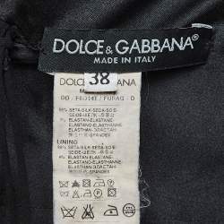 Pre Owned Dolce & Gabbana Black Satin Silk Ruched Mini Dress S
