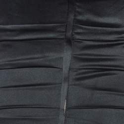 Pre Owned Dolce & Gabbana Black Satin Silk Ruched Mini Dress S