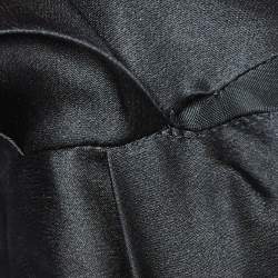 Pre Owned Dolce & Gabbana Black Satin Silk Ruched Mini Dress S