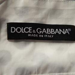 Pre Owned فستان دولتشي أند غابانا ميدي فضفاض قصات قطن تنقيط بولكا مونوكروم  S