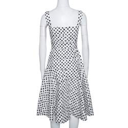 Pre Owned فستان دولتشي أند غابانا ميدي فضفاض قصات قطن تنقيط بولكا مونوكروم  S
