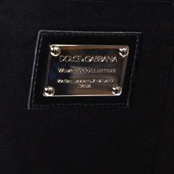 Pre Owned بنطلون جينز دولتشي أند غابانا قصير أرجل مستقيمة دنيم أسود مقاس كبير (لارج)