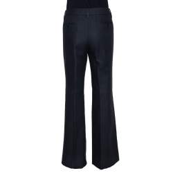 Pre Owned Dolce & Gabbana Black Cotton Flared Pants L