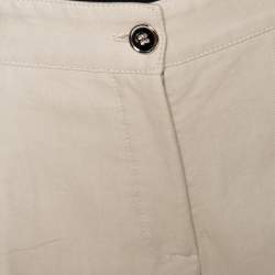 Pre Owned Dolce & Gabbana Beige Cotton Cuffed Hem Flared Pants L