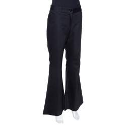 Pre Owned Dolce & Gabbana Black Stretch Cotton Flared Pants L