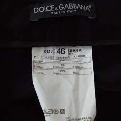 Pre Owned Dolce & Gabbana Black Stretch Cotton Flared Pants L
