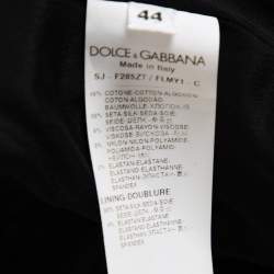 Pre Owned Dolce & Gabbana Black Cotton Silk Floral Lace Jacket M