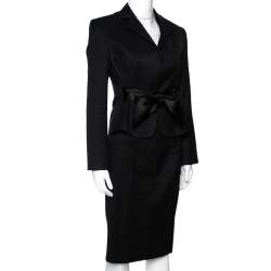 مملوكة مسبقًا تنورة دولتشي آند غابانا قطن سترتش أسود مفصل مقاس صغير - سمول