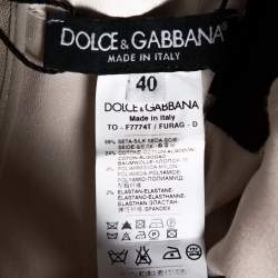 Pre Owned توب دولتشي آند غابانا قميص قصير حريري كريمي ودانتيل مقاس صغير - سمول