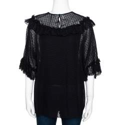 Dolce & Gabbana Black Sheer Ruffled Blouse L Dolce & Gabbana | The ...