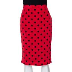 Dolce & Gabbana Red Polka Dot Silk Pencil Skirt S Dolce & Gabbana | TLC
