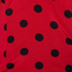 Pre Owned Dolce & Gabbana Red Polka Dot Stretch Silk Halter Neck Top S