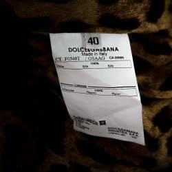 Dolce & Gabbana Brown Leopard Print Belted Trench Coat S