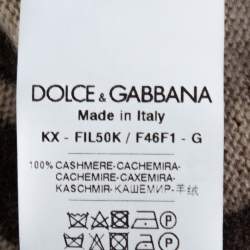 Pre Owned Dolce & Gabbana Brown Leopard Print Cashmere Cardigan L