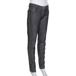 Pre Owned Dolce & Gabbana Black Denim Zipper Hem Regular Fit Jeans M