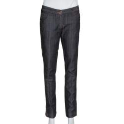 Pre Owned Dolce & Gabbana Black Denim Zipper Hem Regular Fit Jeans M