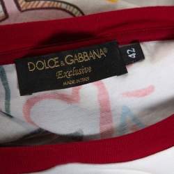 Pre Owned تي شيرت دولتشي أند غابانا مطبوع غرافيتي دبي إكسكلوسيف متعدد الألوان مقاس وسط (ميديوم)