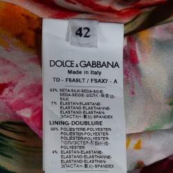Dolce & Gabbana Black Floral Print Silk Button Front Abaya M