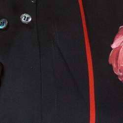 Dolce & Gabbana Black Floral Print Silk Button Front Abaya M
