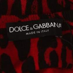 Dolce & Gabbana Red Leopard Pattern Wool Knit Jumper M