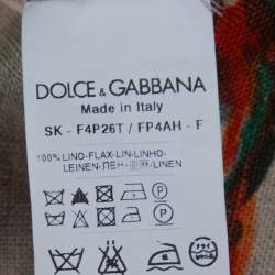 Pre Owned تنورة دولتشي آند غابانا كتان بيج موردة مقاس متوسط - ميديوم