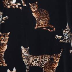 Pre Owned بلوزة دولتشي آند غابانا حرير أسود قصير الأكمام مقاس متوسط - ميديوم