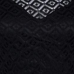 Pre Owned Dolce & Gabbana Black Crochet Knit Lace Mini Dress S