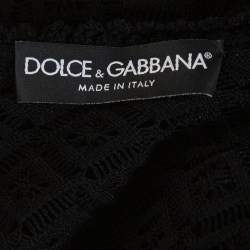 Pre Owned Dolce & Gabbana Black Crochet Knit Lace Mini Dress S