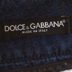 Pre Owned تنورة دولتشي أند غابانا مكسم تفاصيل سلسلة دنيم أزرق M