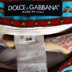 Pre Owned Dolce & Gabbana Multicolor Sicilian Print Crepe Pants S